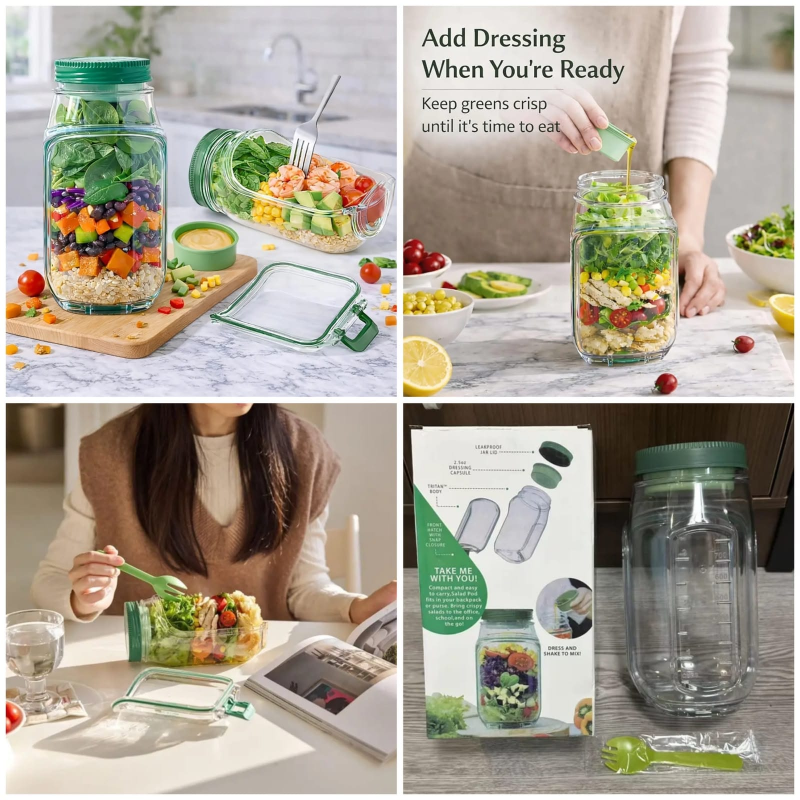 On The Go Salad Jar