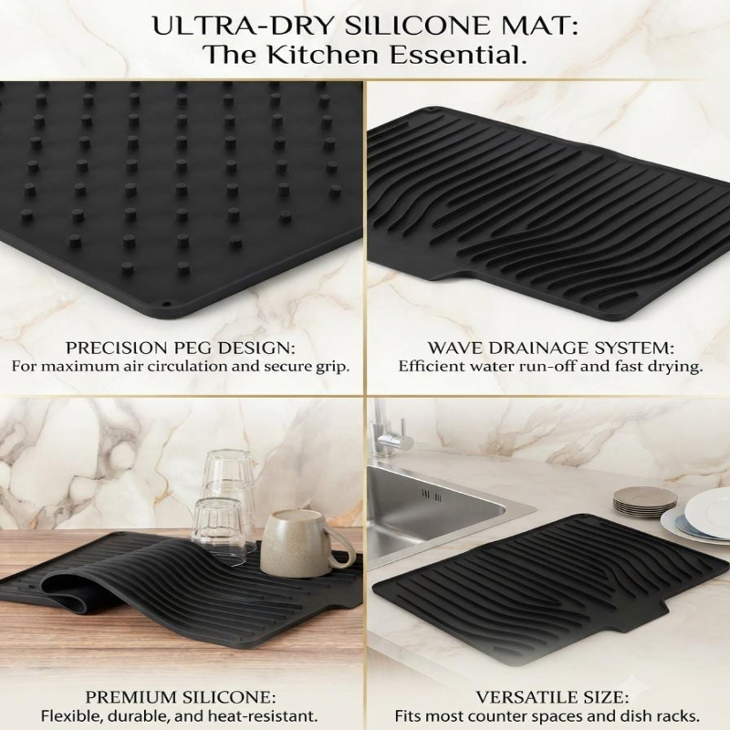 Big Size Silicone Dish Drain Mat